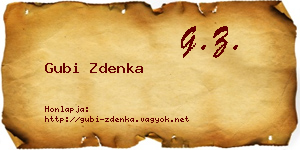 Gubi Zdenka névjegykártya